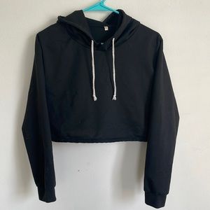 Black Cropped Hoodie